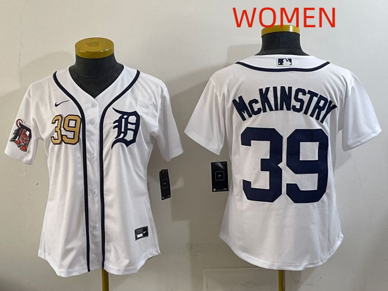 Women Detroit Tigers #39 Mckinstry White Game Nike MLB Jersey style 008